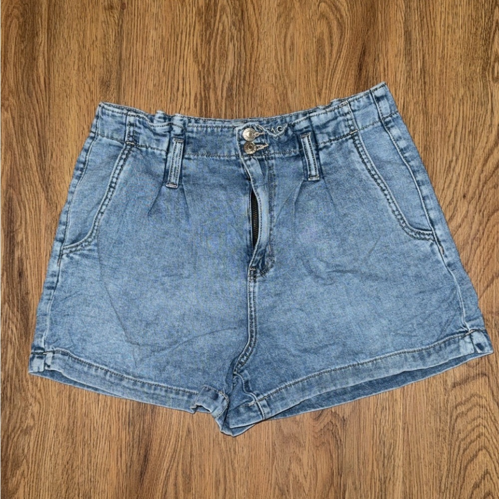 American Eagle Mom Shorts Paper Bag Waist Denim
